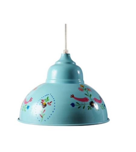 מנורת ברזל מצויירת תכלת