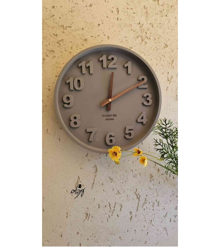 שעון בטון גוון אפור
