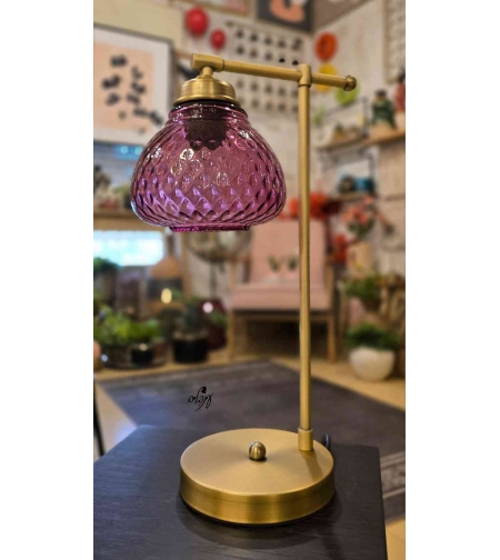 מנורת שירי זכוכית בועות בורדו