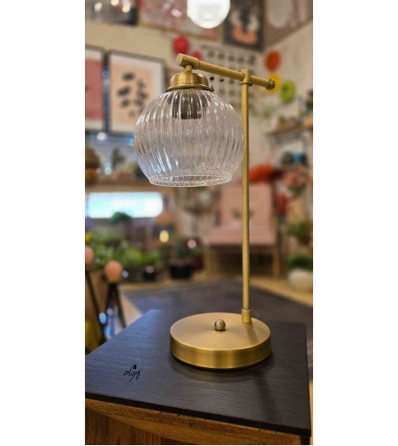 מנורת שירי זכוכית כדור פסים שקוף