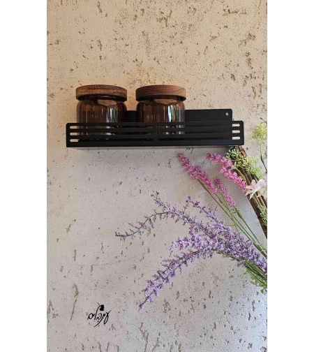 מדף ברזל פסים שחור