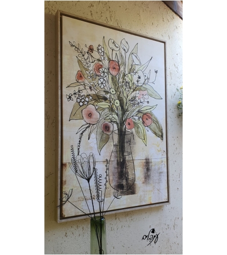 תמונת קנבס אגרטל פרחים