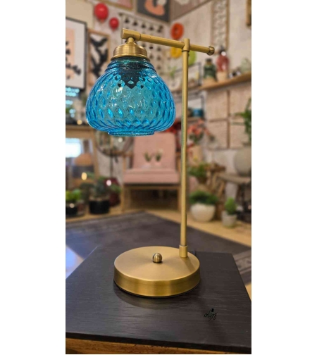 מנורת שירי זכוכית בועות טורקיז