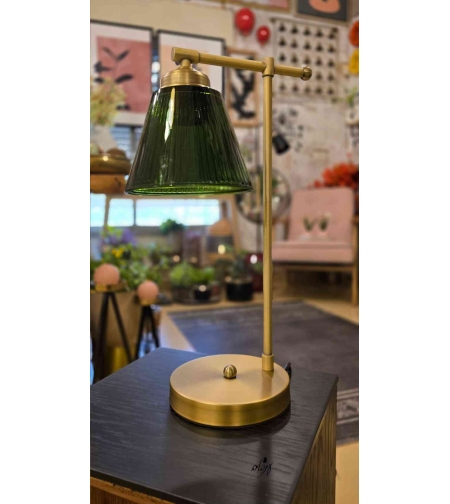 מנורת שירי זכוכית פסים ירוק