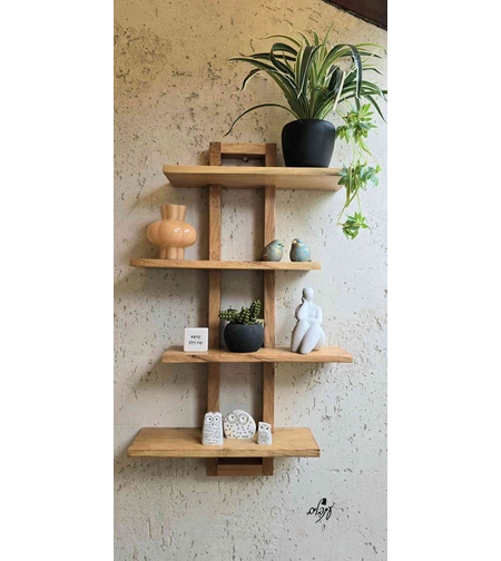 מדף עץ 4 קומות