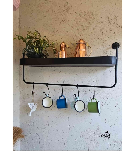מדף ברזל עם ווים