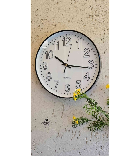שעון קיר ריקו שחור לבן