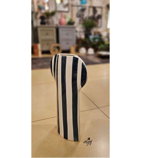 אגרטל שטוח ירוק לבן
