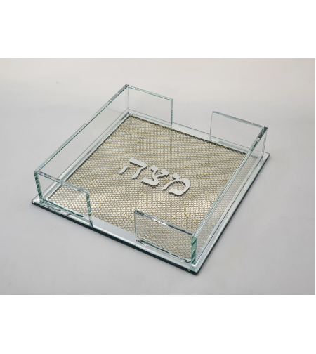 מגש מצה מראה ניצנוץ זהב 22X22 ס