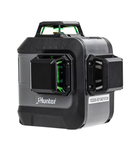 פלס לייזר ירוק היקפי 3 קווים כולל שלט HUNTER 3D