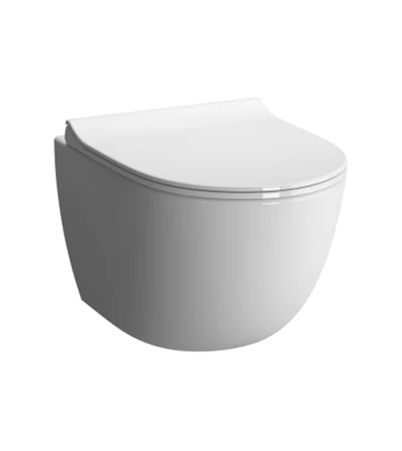 אסלה תלויה - דגם סנטו פיור פלאש (VITRA) לבן מבריק + מושב דק