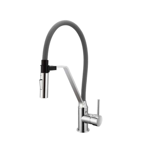ברז למטבח פיה נשלפת סיליקון אפור מגנטי Kitchen 7108 יועם