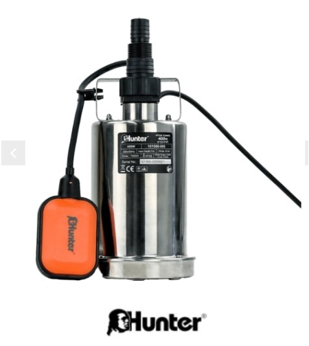 משאבה טבולה מנירוסטה 400W “גובה 0” למים נקיים HUNTER