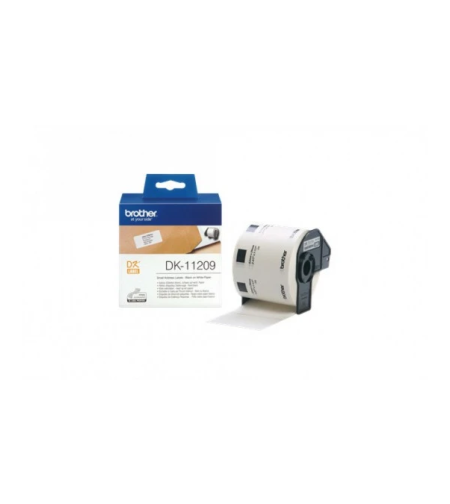 גליל תוויות DK11209 מקורי של Brother - שחור על לבן, 29x62 מ``מ DK11209