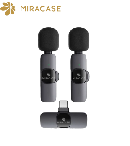 מיקרופון דש אלחוטי כפול בחיבור Type-C דגם MWMC550 מבית MIRACASE