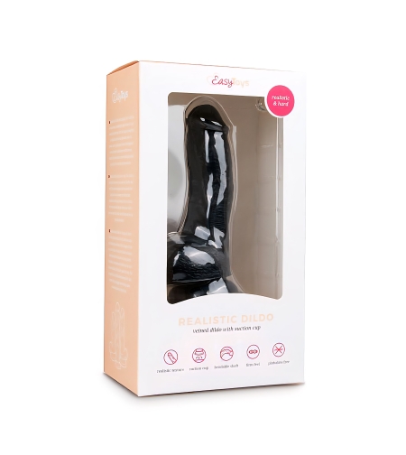 דילדו מציאותי קטן בצבע שחור עם כוס יניקה Easytoys Dildo Collection