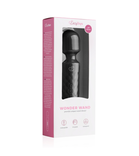 שרביט קסמים שחור רוטט לדגדגן ולעינוג זוגי-EasyToys