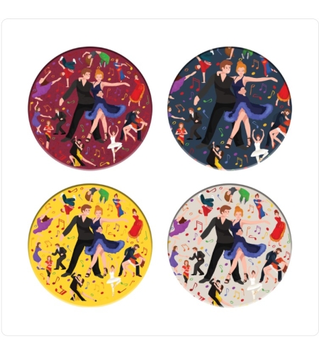 LOVELA Ceramic Coasters | Dance cirle design