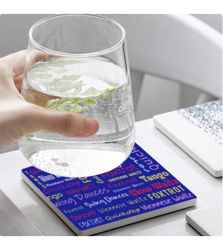LOVELA Square ceramic coasters | Ballroom dances design
