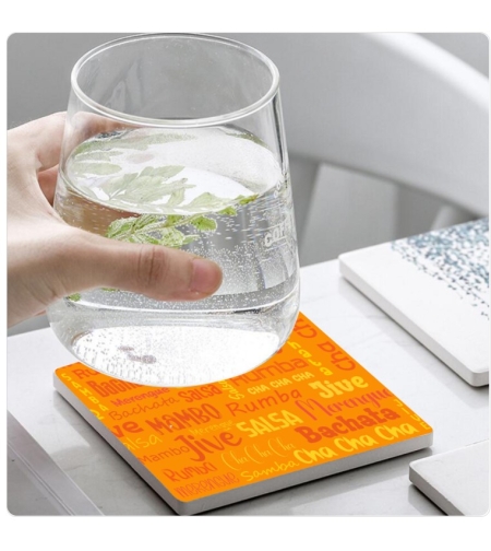 LOVELA Square ceramic Coasters | Latin Dances design