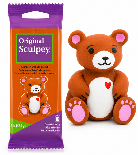 חימר פולימרי לאפייה חום - 454 גרם - Original Sculpey Brown