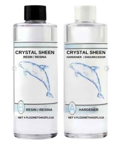 סט שרף אפוקסי שקוף CRYSTAL SHEEN – שרף + מקשה (473 מ