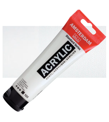 צבע אקריליק אמסטרדם מסדרת Standard – לבן טיטניום (Titanium White 105)