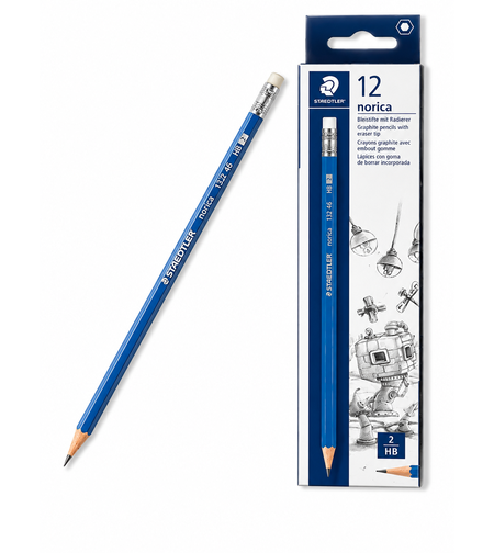 עפרונות HB עם מחק – חבילה של 12 עפרונות - STAEDTLER Norica