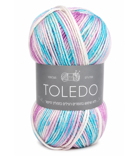 חוט טולדו TOLEDO ורוד-טורקיז 100גרם