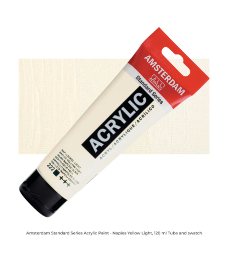 צבע אקרילי אמסטרדם – Naples Yellow Light (נייפלס צהוב בהיר), סדרת Standard, 120 מ״ל