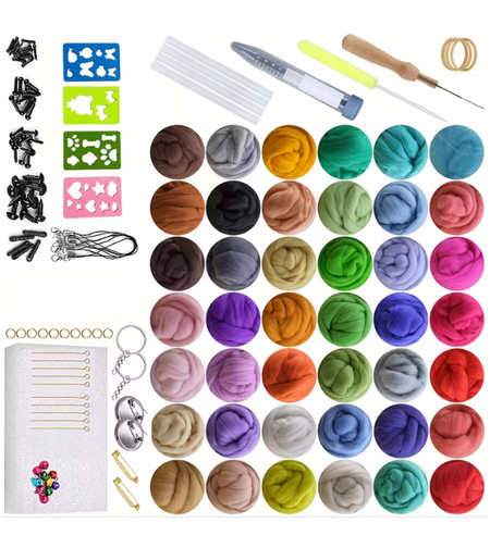 ערכת ליבלול צמר – 42 צבעים + מחטים ואביזרים