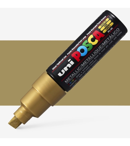 טוש פוסקה לציור-8מ''מ POSCA K8- זהב מטאלי