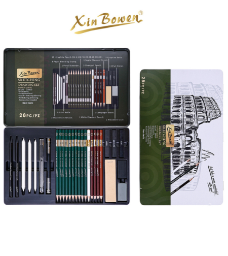 סט רישום מקצועי 28 חלקים – Xin Bowen Sketching & Drawing Set