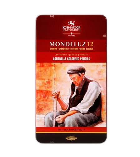 סט עפרונות אקוורל 12 צבעים מסיסים במים Koh-I-Noor Mondeluz