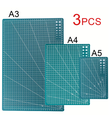סט 3 משטחי חיתוך PVC – A3 / A4 / A5, צד אחד