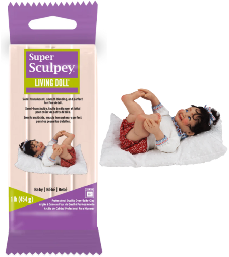 חימר לאפייה בגוון תינוק (Baby) - Super Sculpey Living Doll