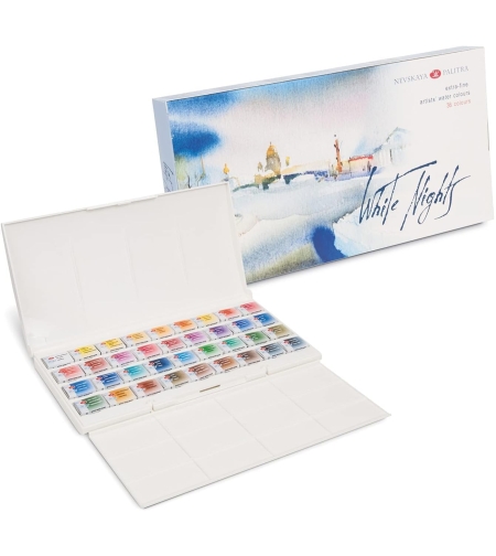 סט צבעי מים מקצועיים 36 צבעים מלאים White Nights