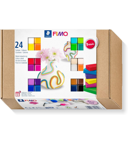 סט חימר פולימרי פימו ערכת 24 צבעים FIMO Staedtler