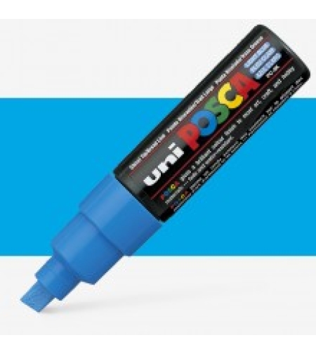 טוש פוסקה לציור-8 מ''מ POSCA K8-תכלת