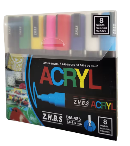 ערכת טושים אקריליים 8 צבעים 5M