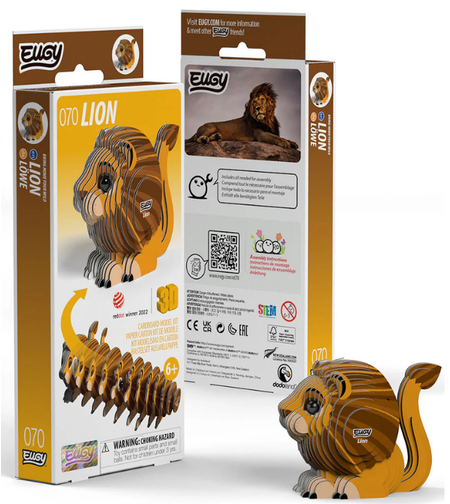 ערכת הרכבה תלת־ממדית אריה EUGY – Lion פאזל 3D מקרטון