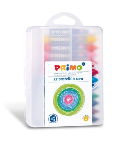 סט 12 צבעי שעווה איכותיים בקופסת פלסטיק קשיחה