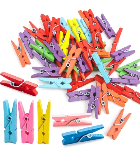 אטבים מעץ צבעוני 2.5 ס