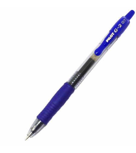 עט ג'ל 0.7 לחצן Pilot G-2 - כחול