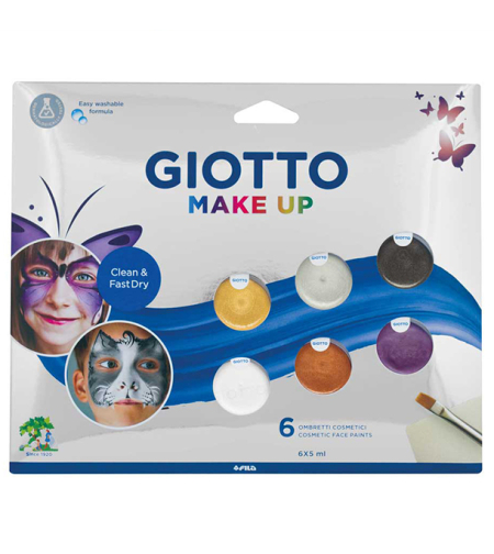 ערכת צבעי פנים 6 גוונים עם מברשת- GIOTTO MAKE UP