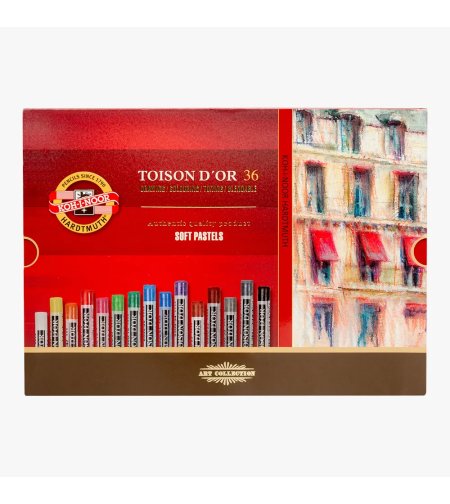 סט גירי פסטל עגולים 36 גוונים Koh-I-Noor Toison d'Or