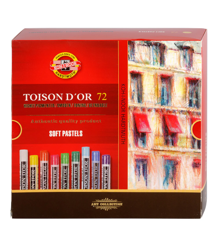 סט גירי פסטל רכים עגולים 72 גוונים – Koh-I-Noor Toison D'or