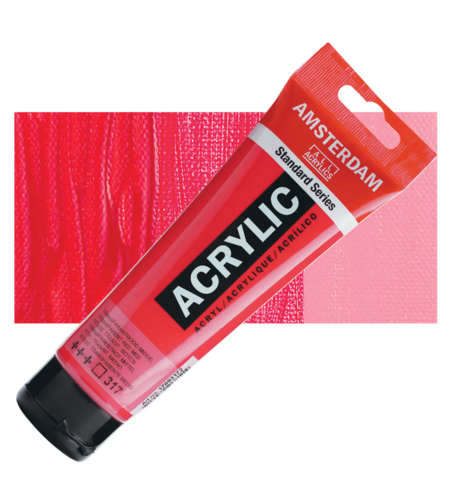 צבע אקריליק אמסטרדם מסדרת Standard אדום שקוף בינוני 120 מ״ל (Transparent Red Medium)