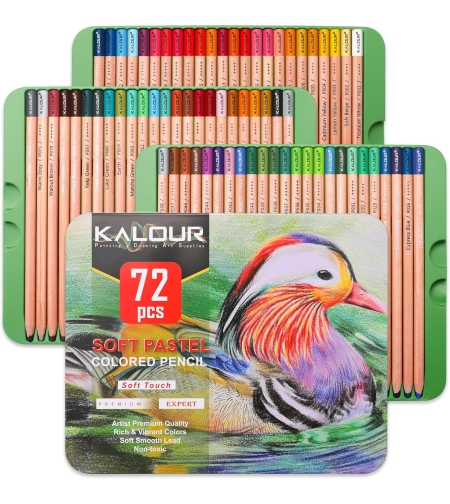 סט עפרונות פסטל רכים 72 צבעים Kalour Soft Pastel Colored Pencils