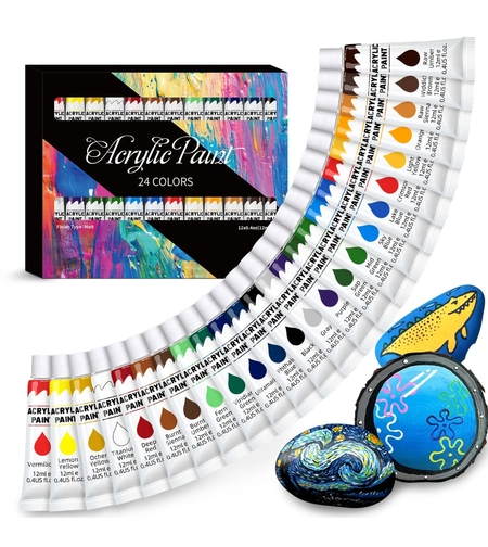 סט צבעי אקריליק 24 גוונים-acrylic paint
